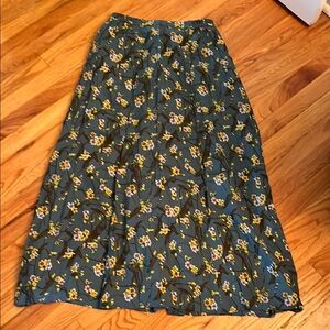 Oilily long skirt blue with flowers, fully lined.  Size 38/us 8